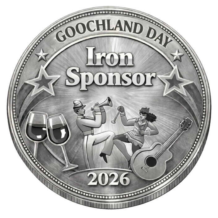 iron-colored medallion with goochland day iron sponsor 2026
