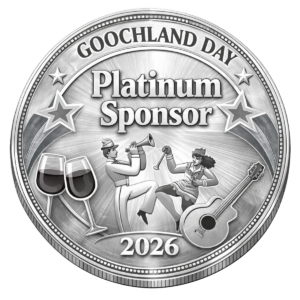 platinum-colored medallion with goochland day platinum sponsor 2026