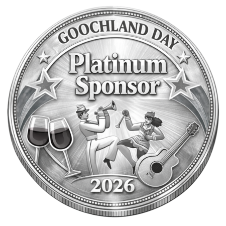 platinum-colored medallion with goochland day platinum sponsor 2026